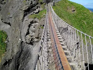 Suspension: Historic Carrick-a-rede rope bridge, Northern
