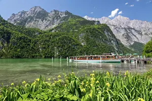 Mooring: Historic electric boats on Lake Knnigssee, Berchtesgaden