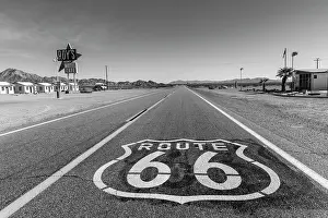 Nostalgia: Historic Highway 66 in Amboy, California, USA. (Editorial