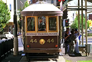 Tram: Historical tramway with Pall Mall Street Bendigo