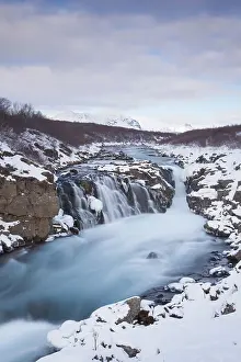 Hlauptungufoss: Hlauptungufoss Waterfall winter