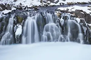 Riverbed: Hlauptungufoss Waterfall winter