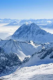 Waft: Hohe Munde, 2661 m, view Zugspitze, Bavaria, Germany