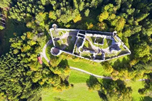 Plan: Hohenfreyberg castle ruin from above, ground plan