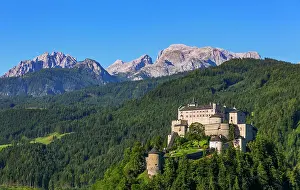 Pongau: Hohenwerfen Castle with view to the Hochknnig, Werfen