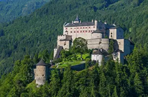 Pongau: Hohenwerfen Castle with view to the Hochknnig, Werfen