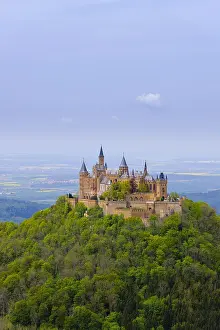Hohenzollern: Hohenzollern Castle in spring, Swabian Alb, Baden-W&, x32d349