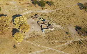 Endorheic: Homesteads just outside of the protected area aerial view