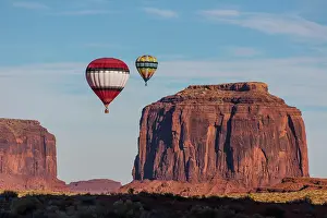 Ride: Two hot air balloons fly over Merrick Butte, Balloon