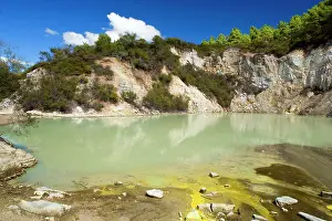 Greenish: Hot Pools - greenish pool with yellow sulphurous