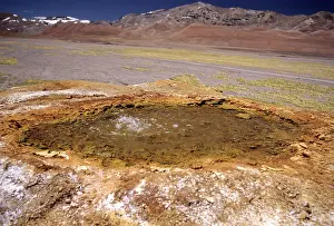 Sinter: Hotspring and sinter cone, Andes, Argentina