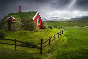 Broken: House with broken fence, Borgarfjordur, Iceland
