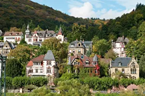 Neckar: Houses on the north side of Neckar River