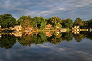 Lakesides: Houses reflected in the lake, Okauchee Lake, Wisconsin