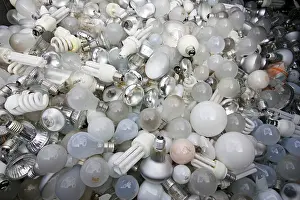 Hundreds: Hundreds of used light bulbs and low energy lamps