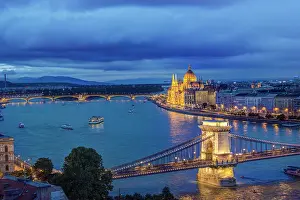 Parliament: Hungary, Budapest, Twilight Danube (Large