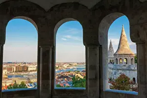 Haseltine: Hungary, Budapest. View from inside Fisherman's Bastion