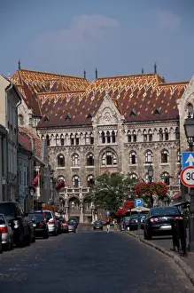 Rooftop: Hungary, capital city of Budapest. Buda