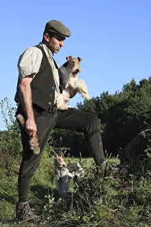 Hunters: Hunter with his tow Wire Fox terriers France