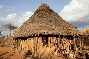 Hamer: Hut in village of the Hamer tribe