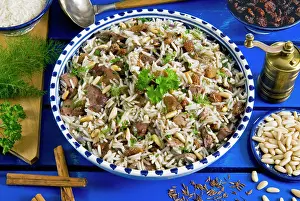 Meat: Ic Pilav, rice with liver, raisin, pine nuts, cinnamon