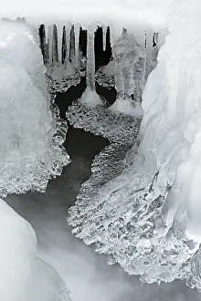 Formed: Ice formation formed above a small stream