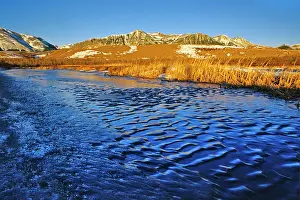 Waterton: Ice Ripples on pond in Waterton Lakes National