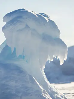 Uummannaq: Iceberg frozen into the sea ice of the Uummannaq