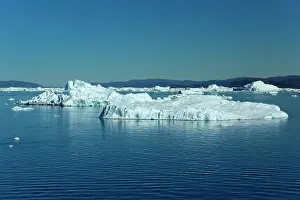 Drifting: Iceberg melting iceberg drifting Arctic ocean Summer