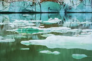 Icefields: Icebergs on glacial meltwater under Mount Edith