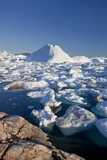 Disko: Icebergs in the Kangia Icefjord, Disko-Bay, UNESCO-World Her