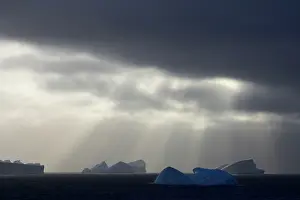 Streaming: Icebergs - with the sun streaming through clouds