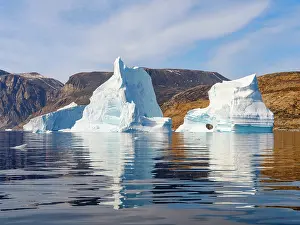 Fjord: Icebergs in the Uummannaq Fjord System, northwest Greenland