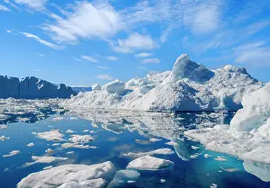 Fjord: Icebergs in the Uummannaq Fjord System, northwest Greenland