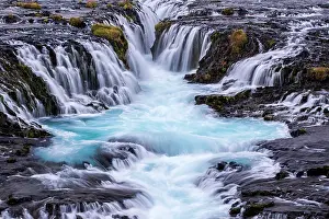 Dennis: Iceland, Bruarfoss. Waterfalls flow into