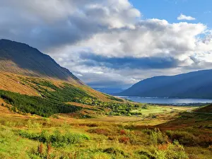 Westfjord: Iceland, Engidalur and Isafjordur. Capital of the Westfjords