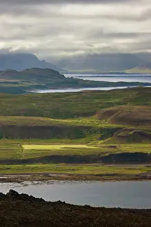 Grall: Iceland. Farmland along Thorskafjordur Fjord