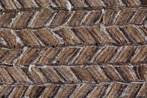 Turf: Iceland, Glumbaer. Detail of sod home construction