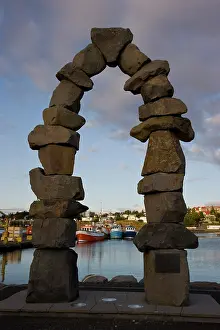 Grall: Iceland, Hafnarfjordur. View of city harbor