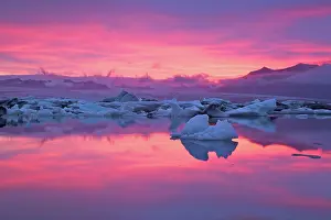 Josh: Iceland, Hofn. Sunset over the Jokulsarlon