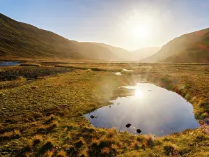 Backlight: Iceland. Hvanneyrardalur and coastline Strandabyggd in fjord