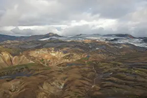 Landmannalaugar: Iceland, Jokulgil. Aerial of the Landmannalaugar
