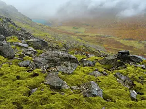 Gloomy: Iceland. Landscape at Dynjandiheidi during autumn