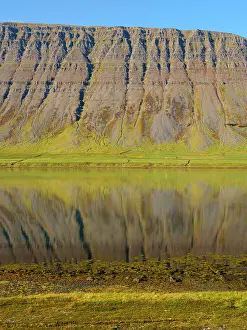 Awesome: Iceland. Landscape in fjord Alftafjordur during autumn