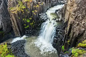Dennis: Iceland, Litlanesfoss. Waterfall and basalt