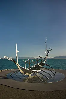 Viking: Iceland, Reykjavik. The metal sculpture