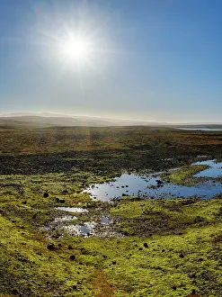 Backlight: Iceland. The Steingrimsfjardarheidi during autumn