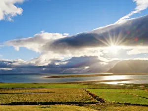 Backlight: Iceland. View over the coastline of the Breidastroend at