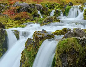 Westfjord: Iceland. Waterfall Dynjandi in Borgarfjordur during autumn