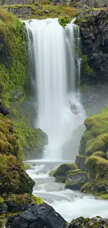 Westfjord: Iceland. Waterfall Dynjandi in Borgarfjordur during autumn